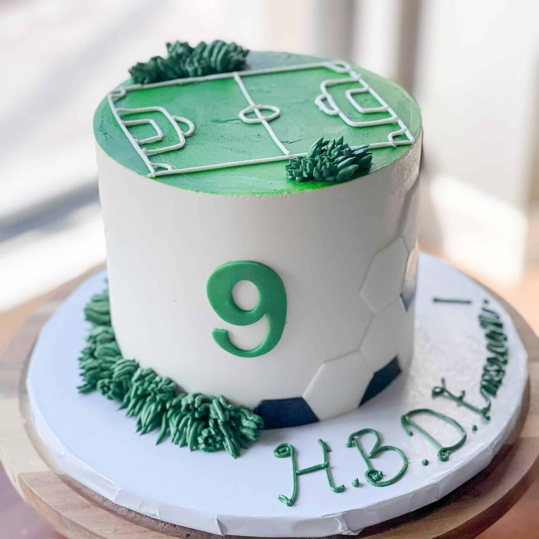 Happy Birthday Soccer Themed Custom Cake