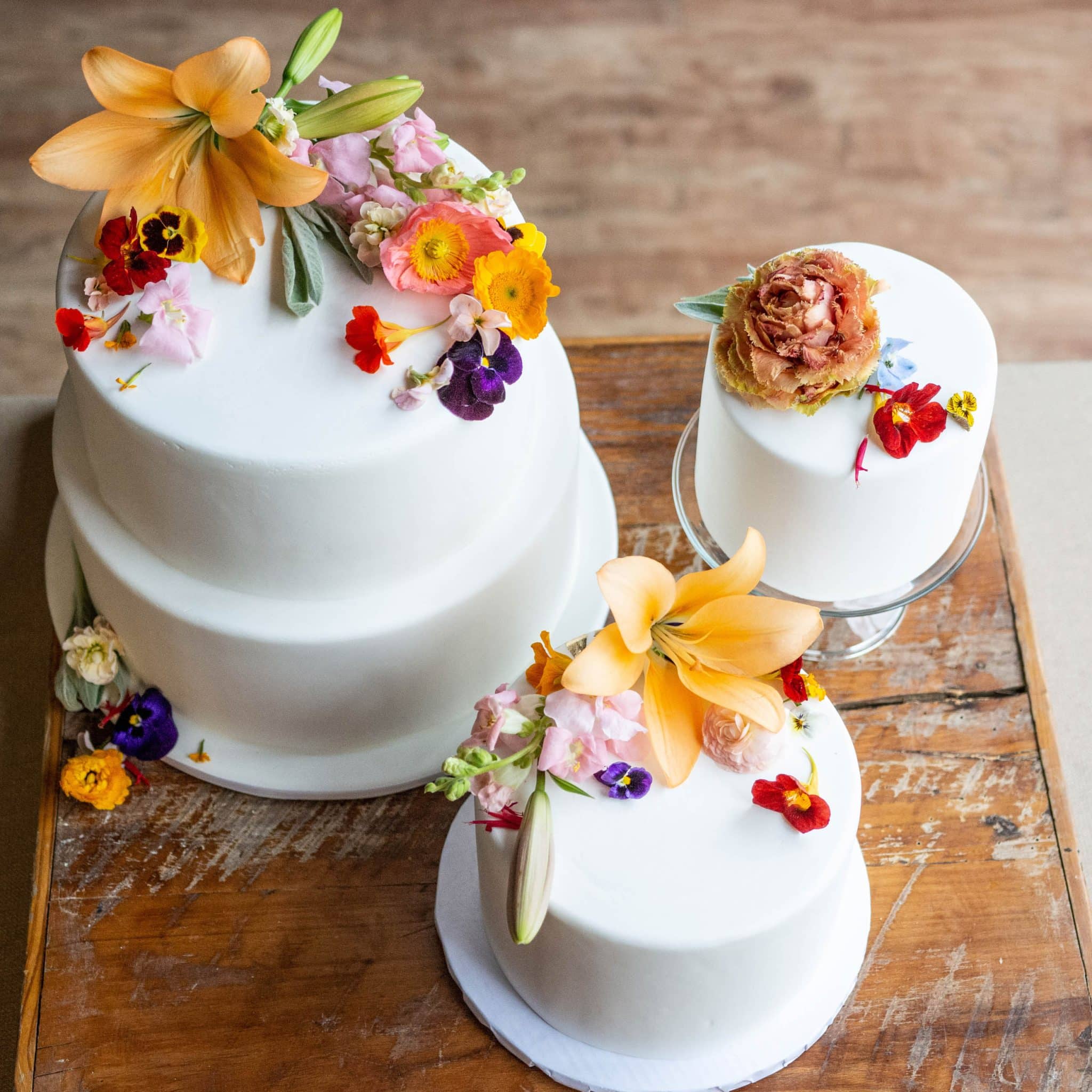 Floral Tiered Wedding Cake