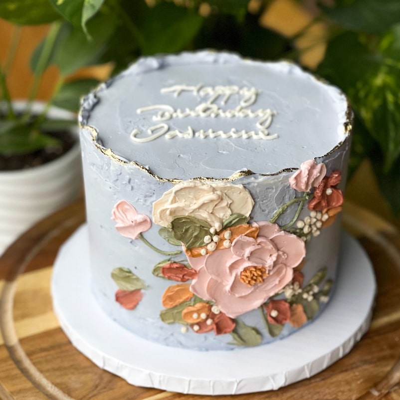 Custom Floral Icing Cake