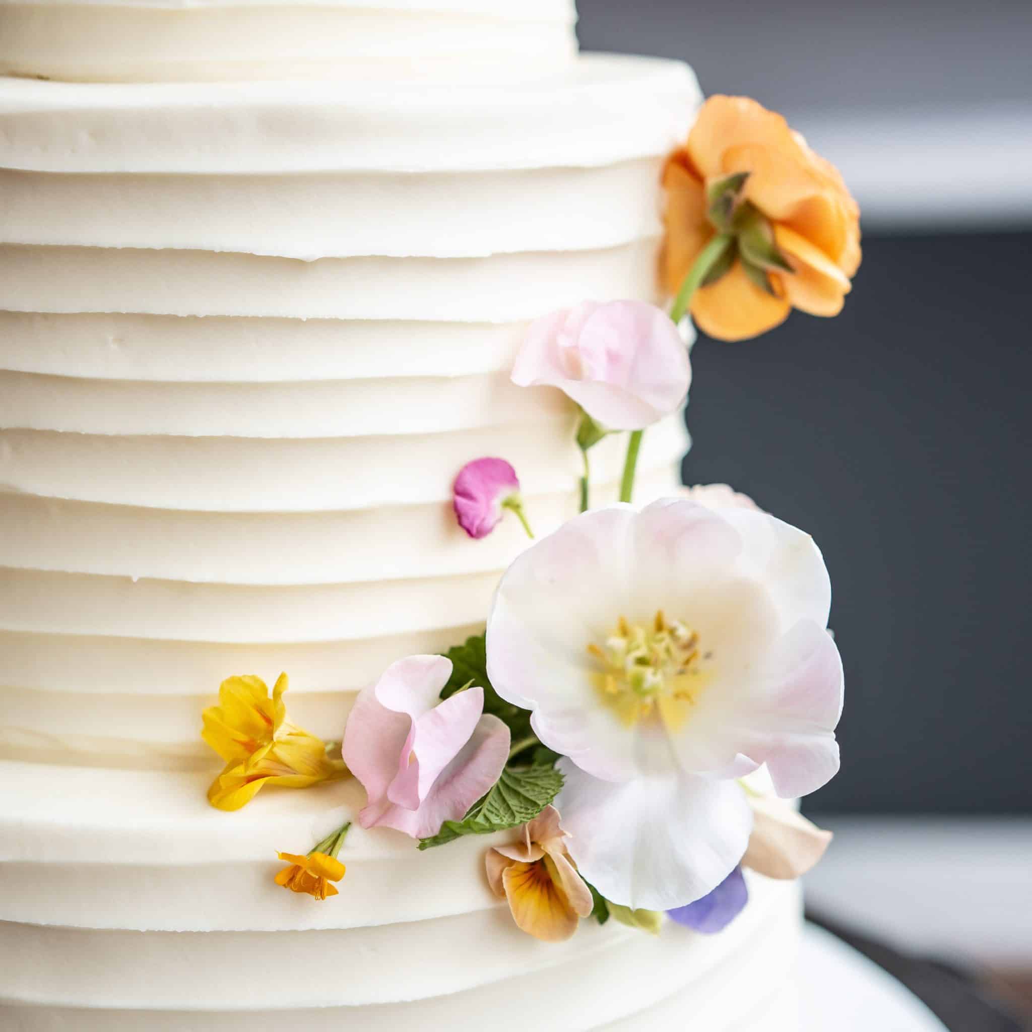 Floral Wedding Cake Close Up