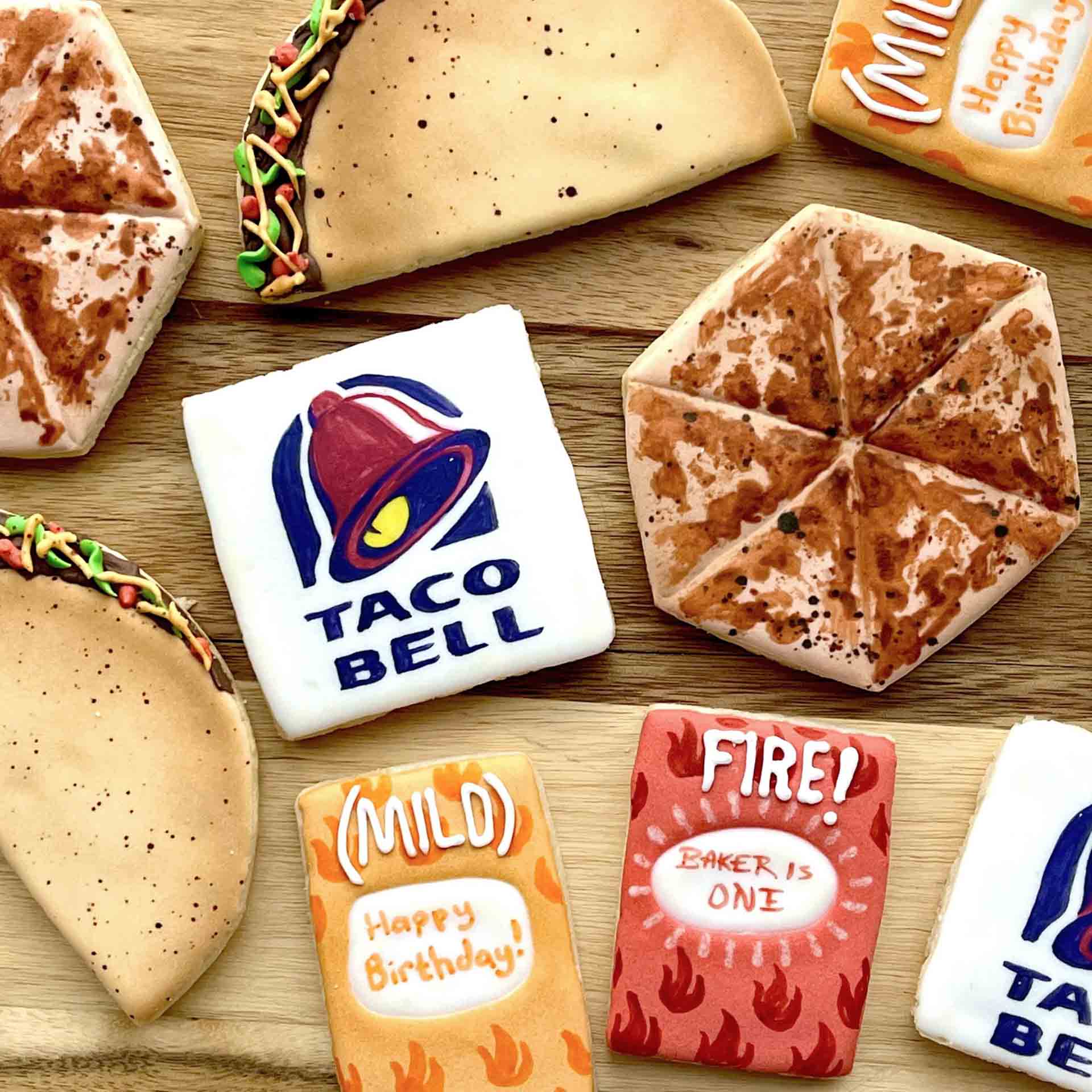 Taco Bell Themed Custom Sugar Cookies