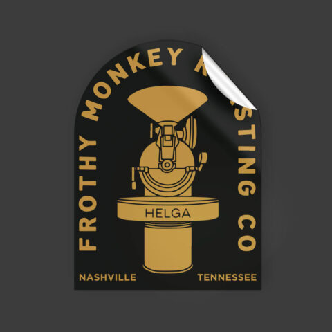Frothy Monkey Roasting Company graphic sticker