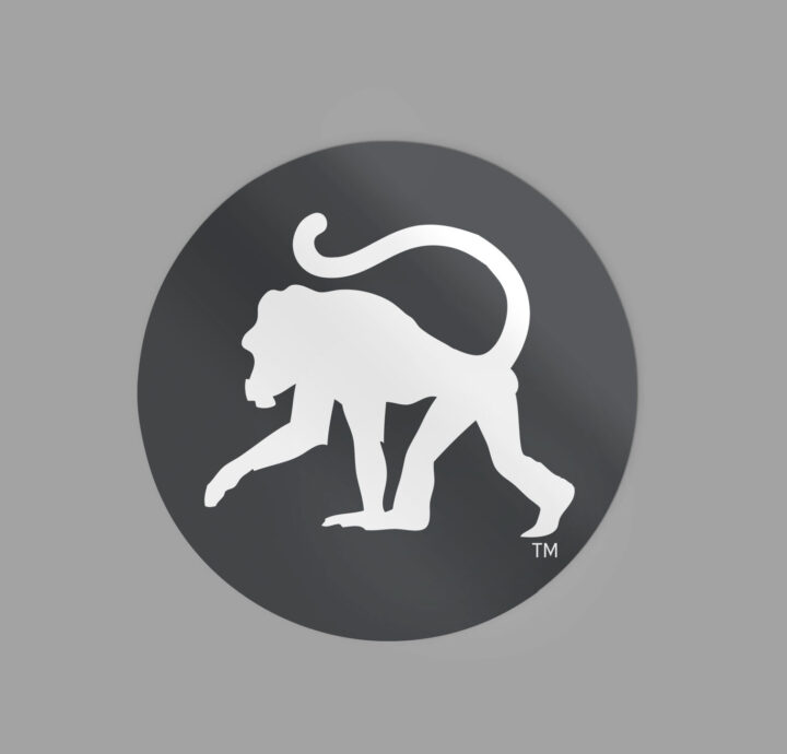 Grey Frothy Monkey Vinyl Logo Decal