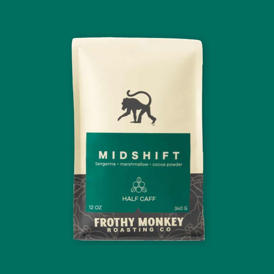 Midshift Half caff roast coffee bag