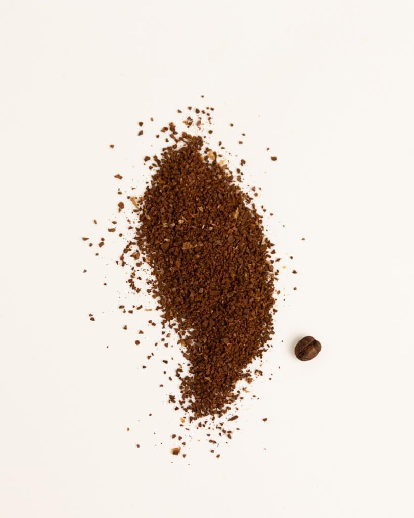 ground coffee on a white backgound