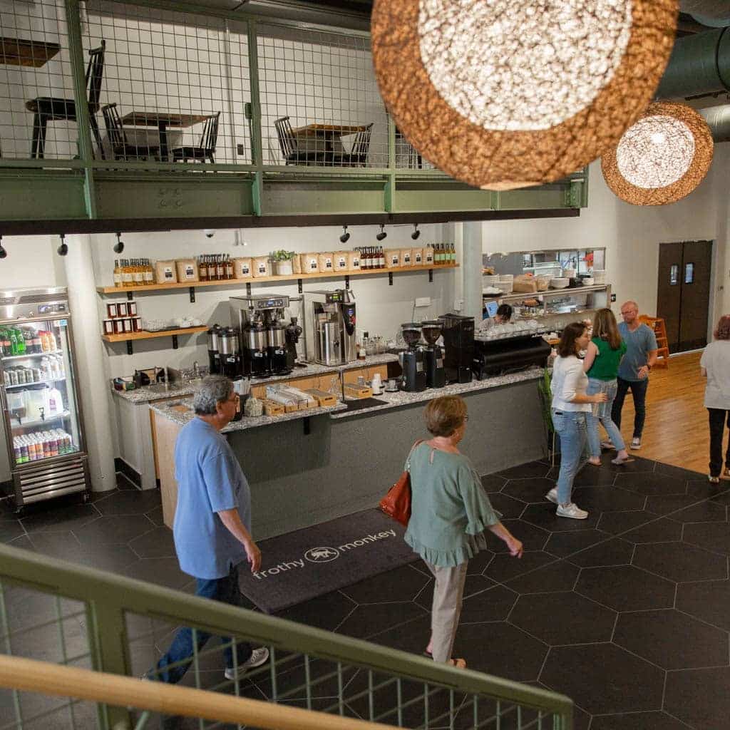 Downtown Knoxville Frothy Monkey Interior Image - Coffee Bar and Atrium