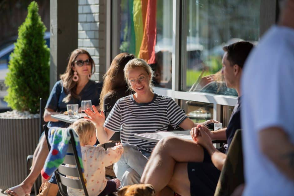 Best Outdoor Seating at Frothy Monkey 