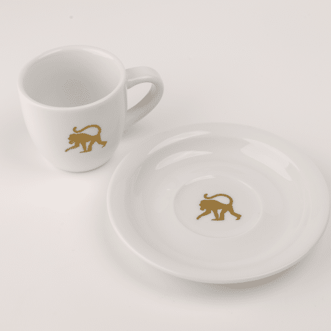 Frothy Monkey Espresso Mug & Saucer